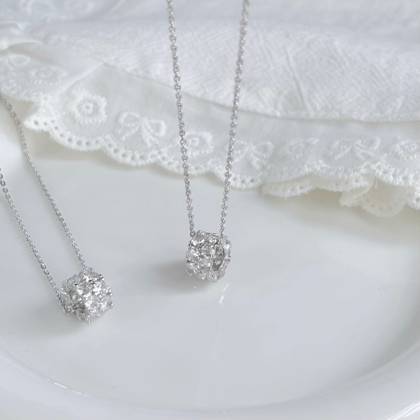 Scarlett Cubic Zirconia Barrel Chain Necklace