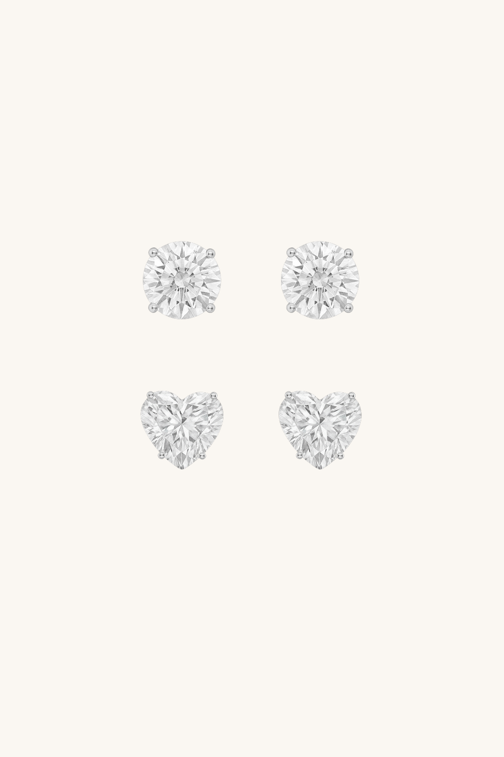 Erica Mini White Zirconia Stud Earrings