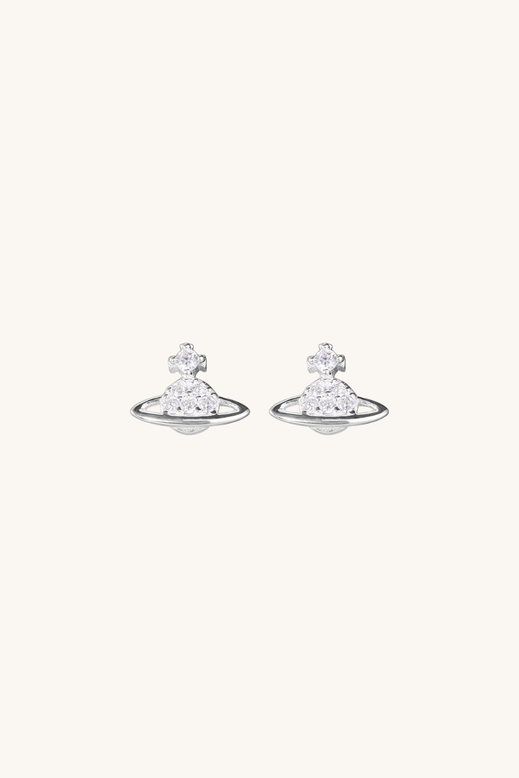 Jane Saturn Zirconia Stud Earrings