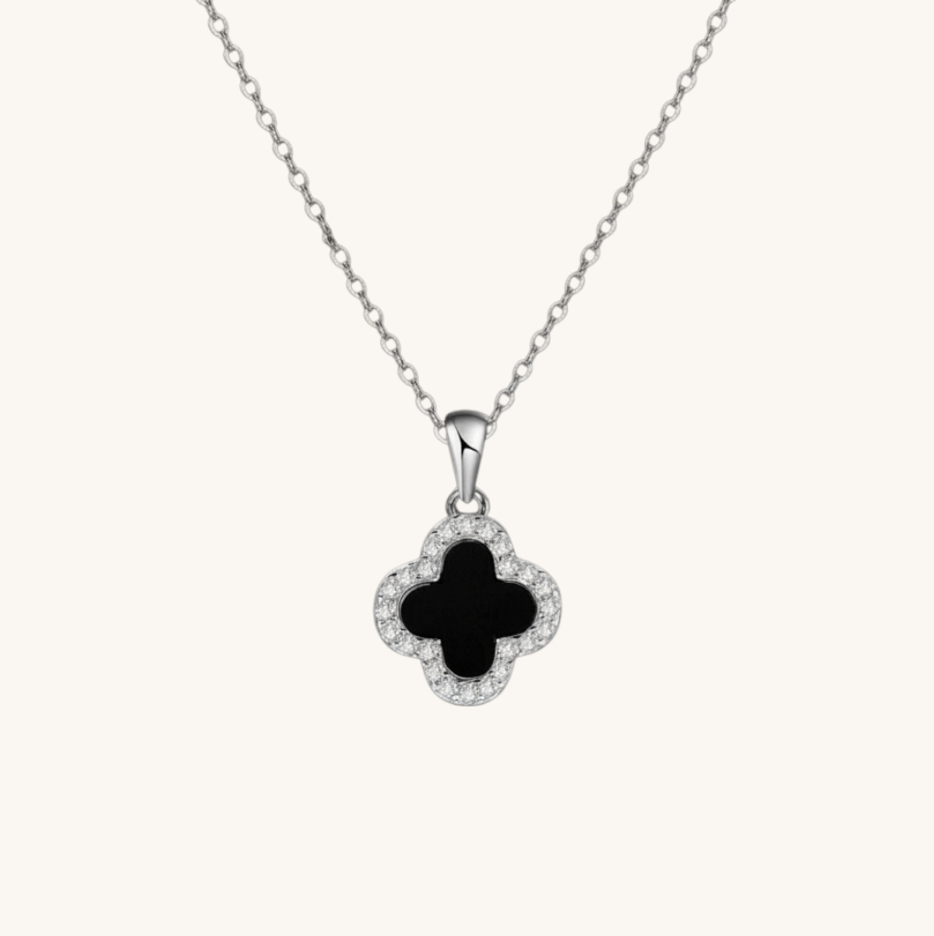 Karina Two Side Four Leaf Clover Reversible Pendant Necklace