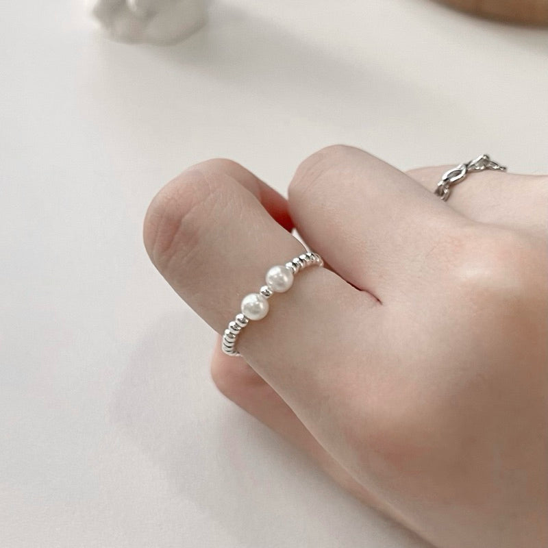 Berry Beaded Pearl Ribbon Ring