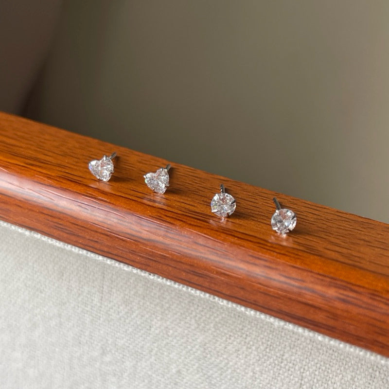 Erica Mini White Zirconia Stud Earrings