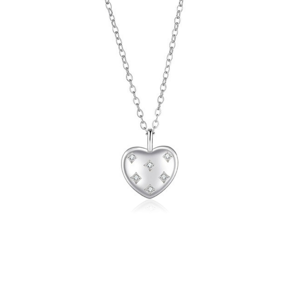 Adore Heart Bijoux Pendant with Tiny White Zirconia Stone Bracelet (Silver / Gold)