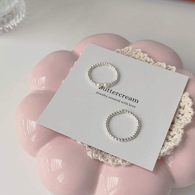 Berry Beaded Pearl Ribbon Ring