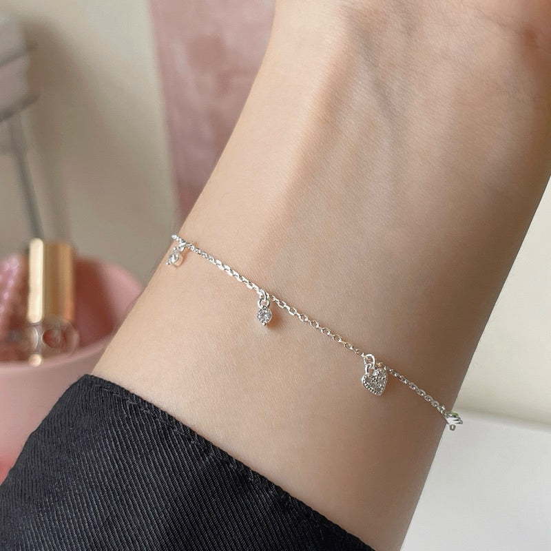 Celeste Tiny White Zirconia Pendants Bracelet