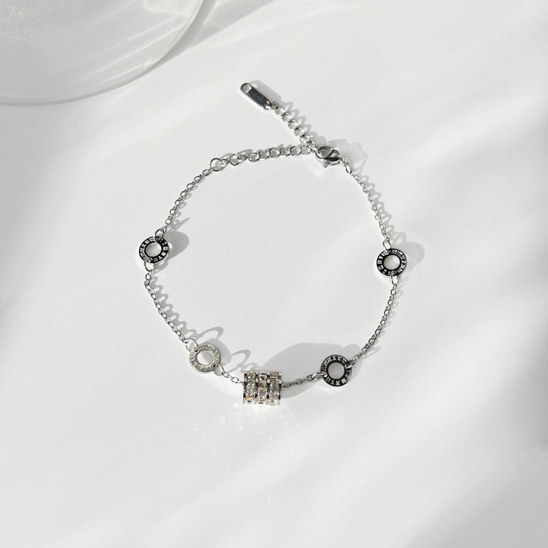 Julie Cubic Zirconia Barrel Bracelet (Rose Gold / Silver / Gold)