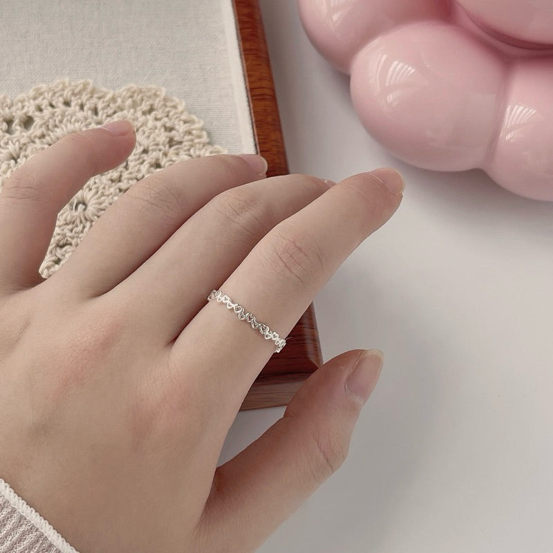 Amy Row of Heart Shaped Ring