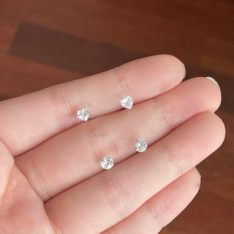 Erica Mini White Zirconia Stud Earrings