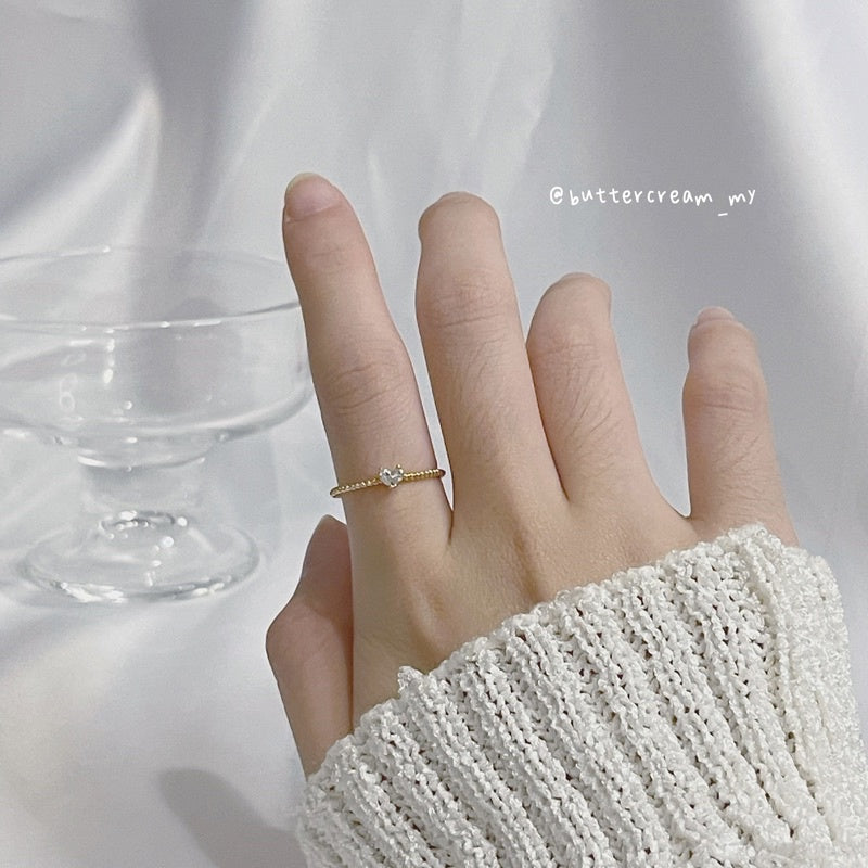 Danna White Zirconia Rings 2pcs Set