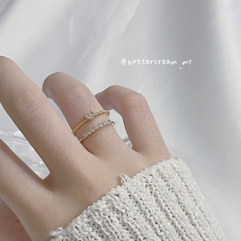 Danna White Zirconia Rings 2pcs Set