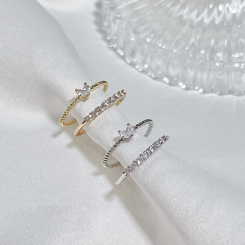 Danna White Zirconia Rings 2pcs Set