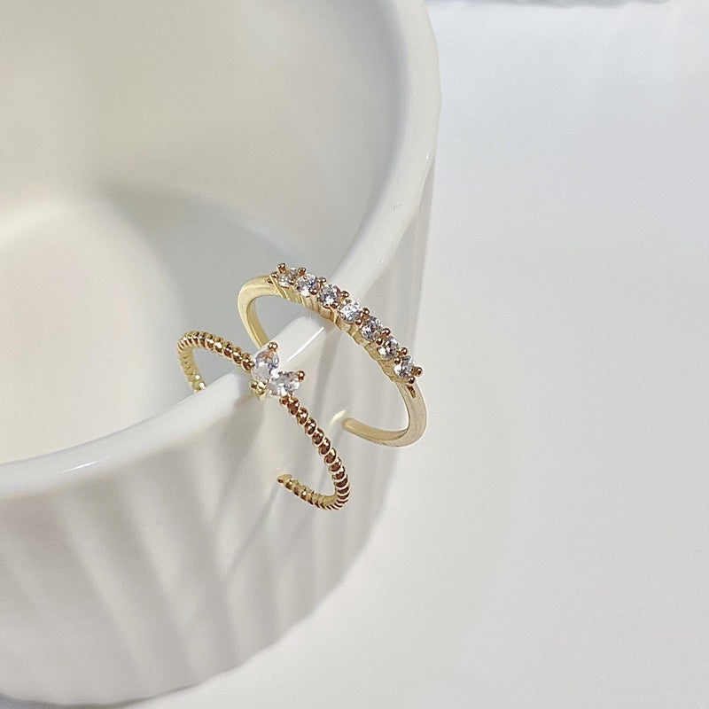 Danna White Zirconia Rings 2pcs Set