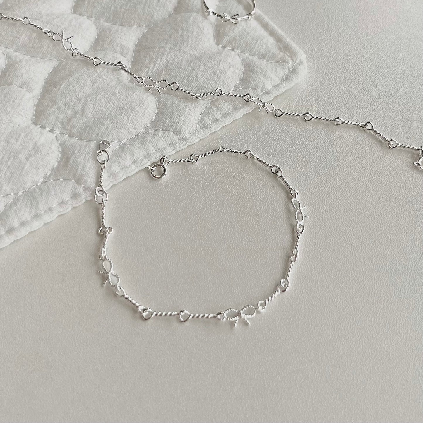 Tracey Ribbon Knot Link Chain Bracelet