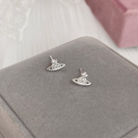 Jane Saturn Zirconia Stud Earrings