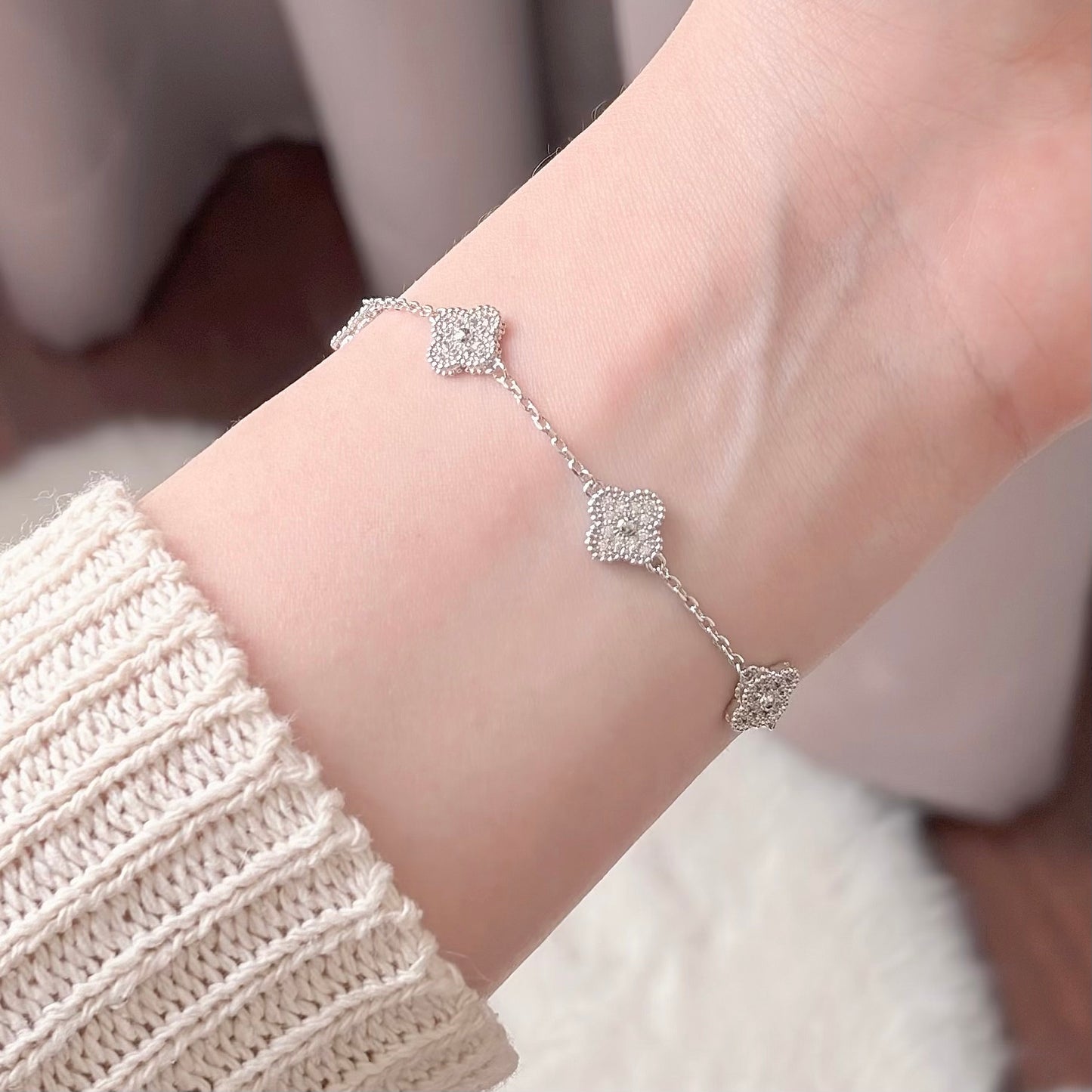 Hailey Clover Link Chain Bracelet