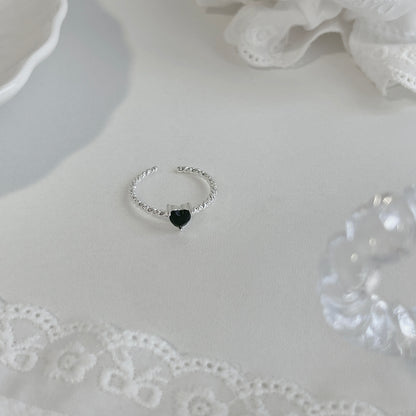 Grace Heart Zirconia Twisted Side Ring