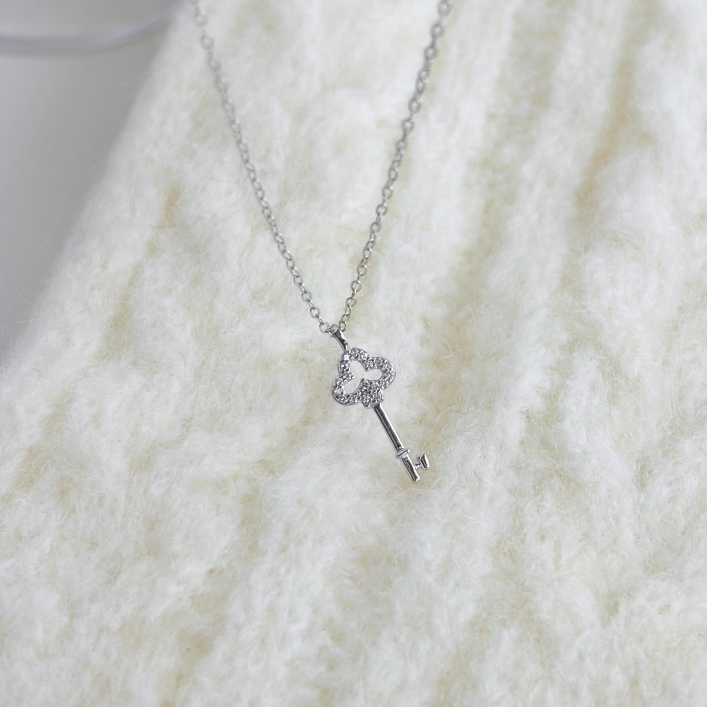 Giselle Clover Key Pendant Necklace