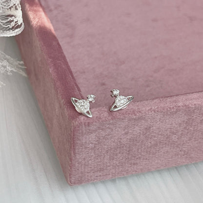 Jane Saturn Zirconia Stud Earrings