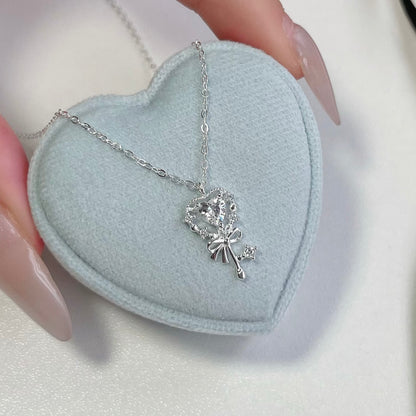 Ariana Magical Heart Key Zirconia Necklace