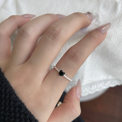 Grace Heart Zirconia Twisted Side Ring