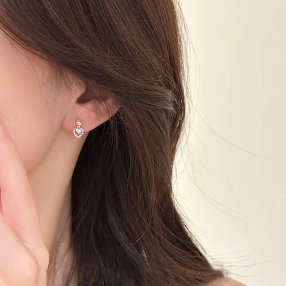 Evonne Intertwined Heart Pearl Stud Earrings