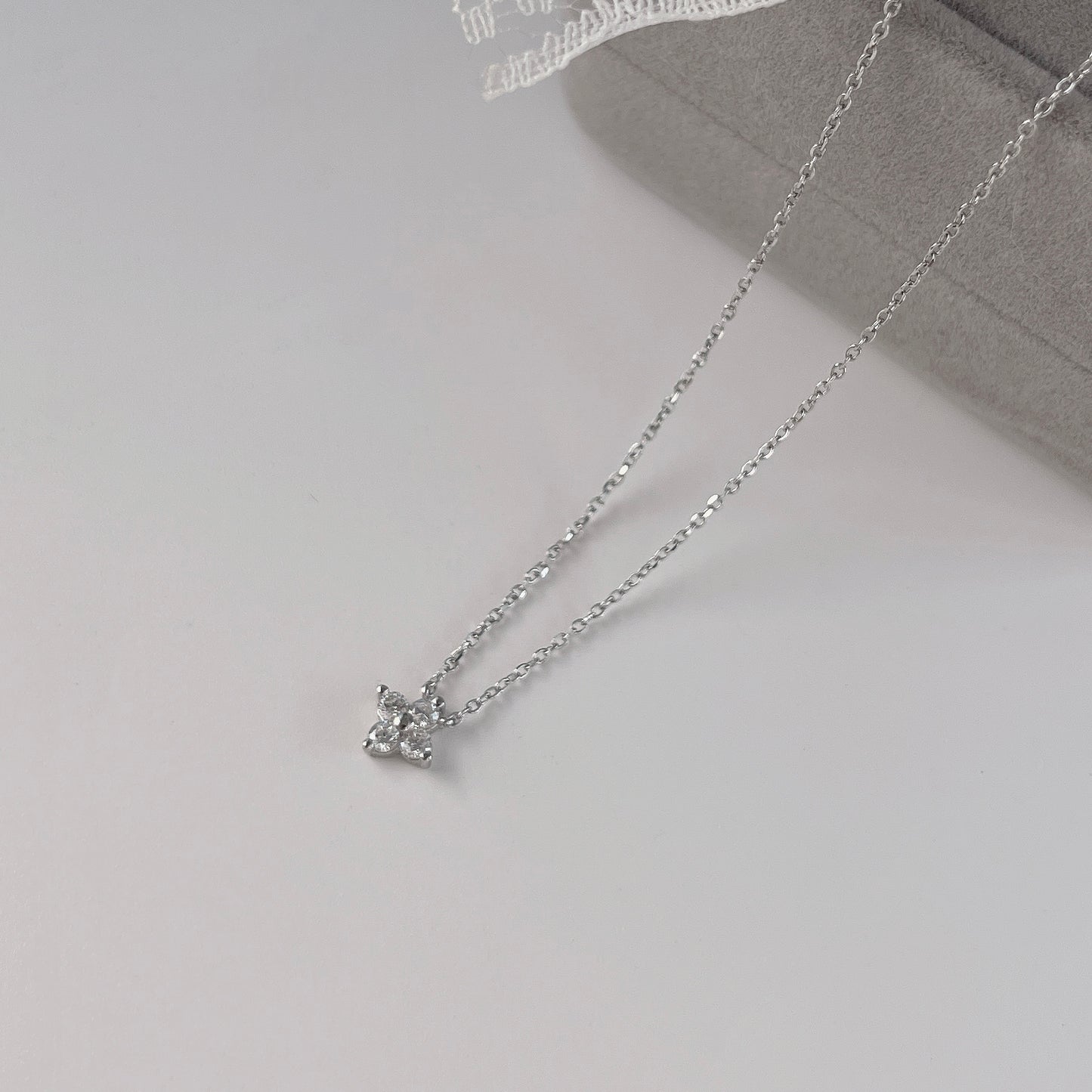 Lumi Four-Leaf Clover Necklace in Silver