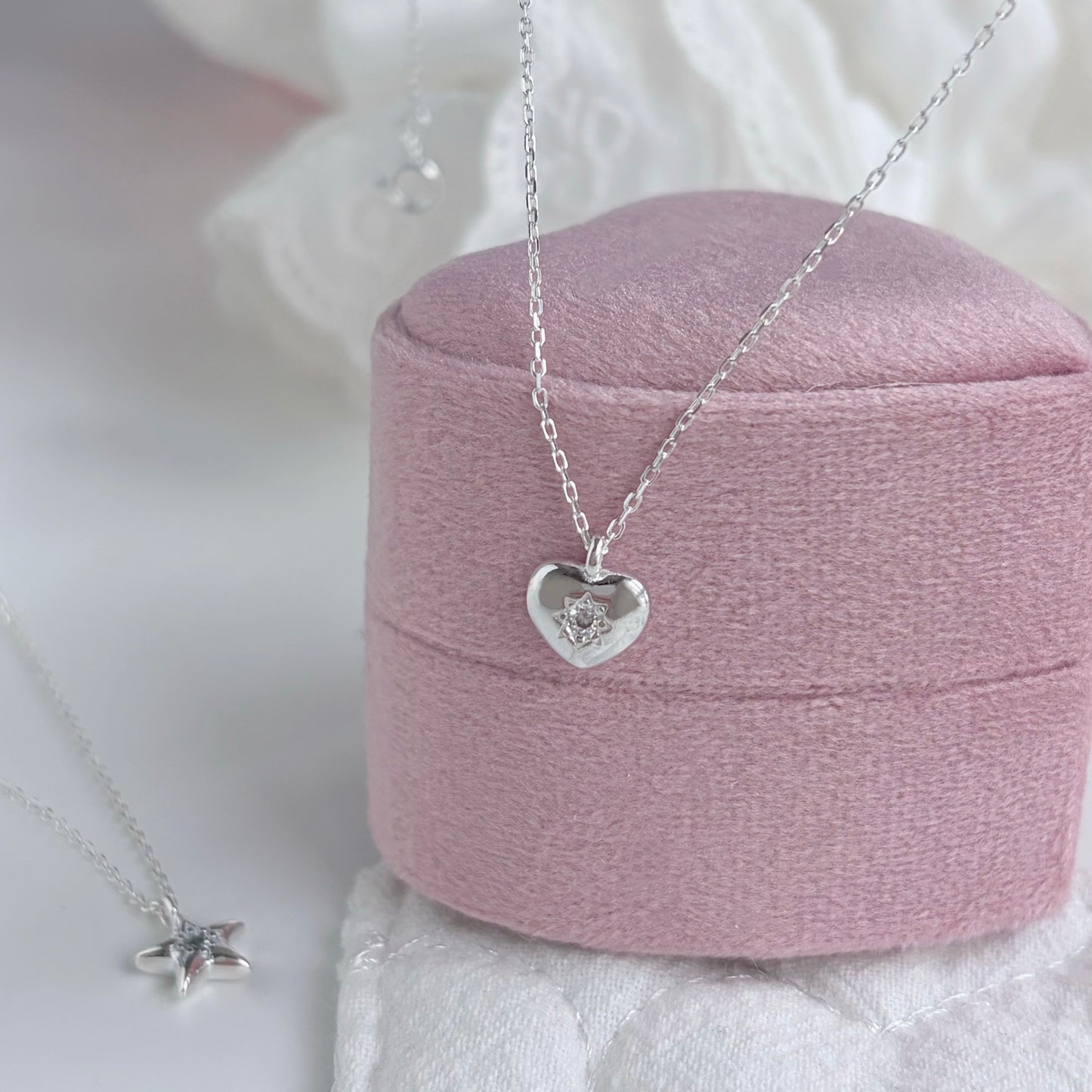 Doris Sparkling Heart Pendant Necklace