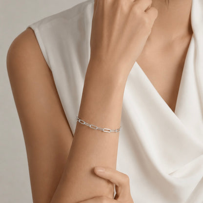 Geneva Paperclip Link Chain Bracelet