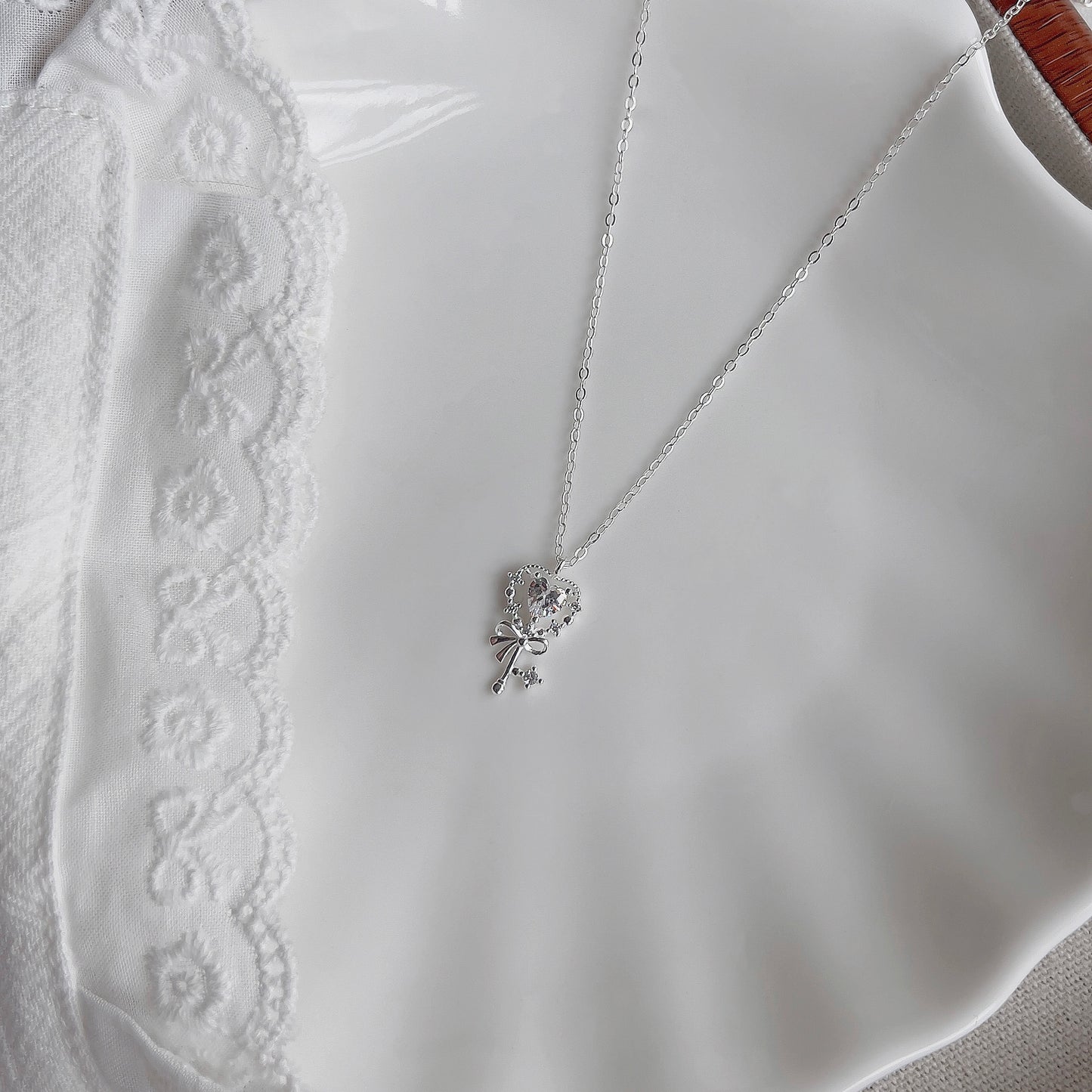 Ariana Magical Heart Key Zirconia Necklace