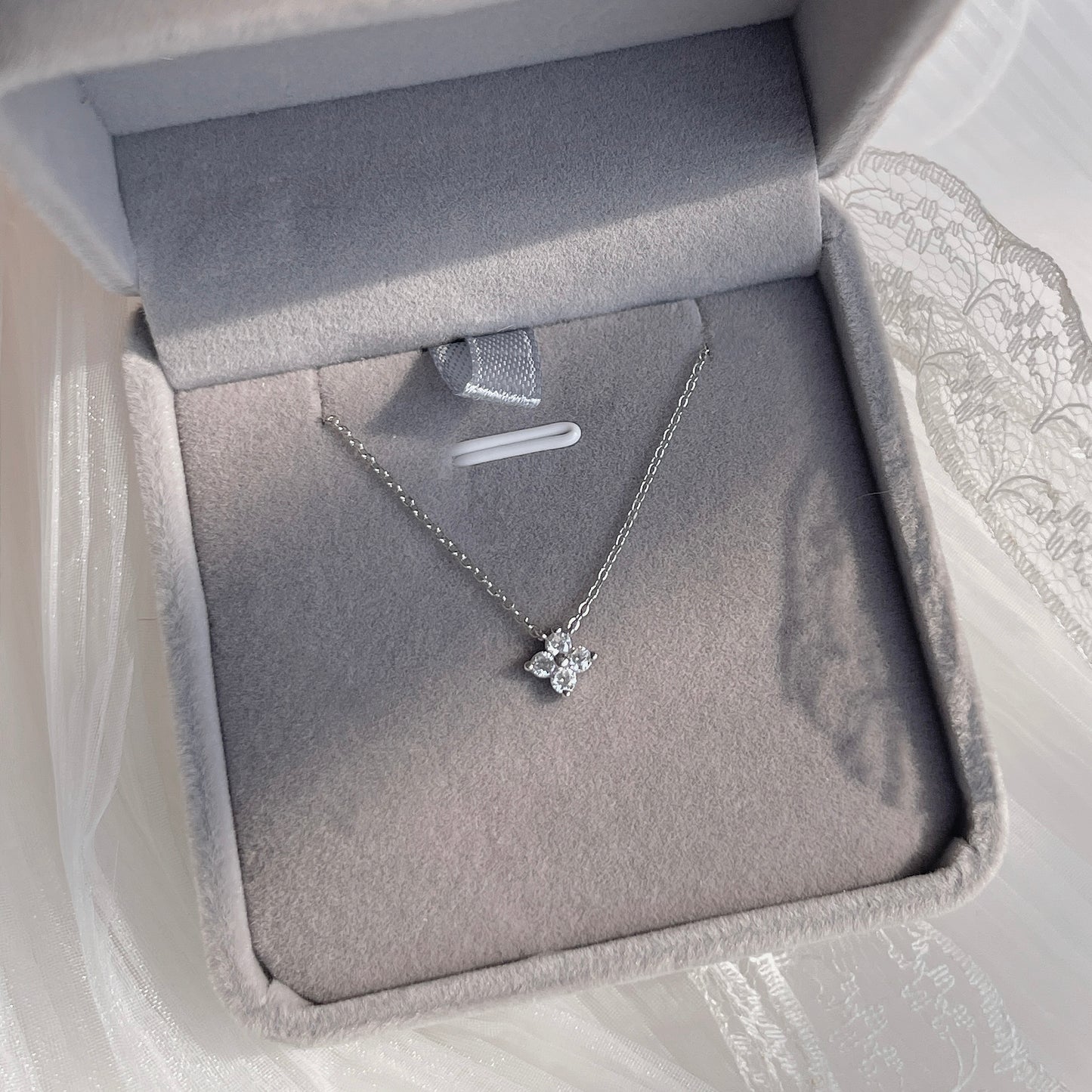 Lumi Four-Leaf Clover Necklace in Silver