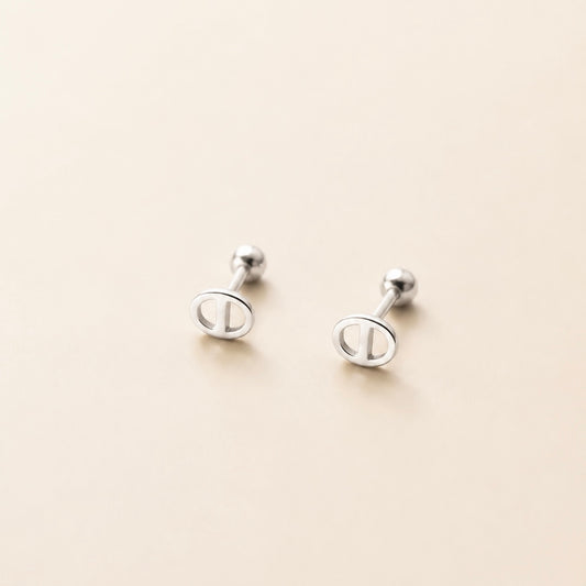 Eve Oval Micro Stud Earrings
