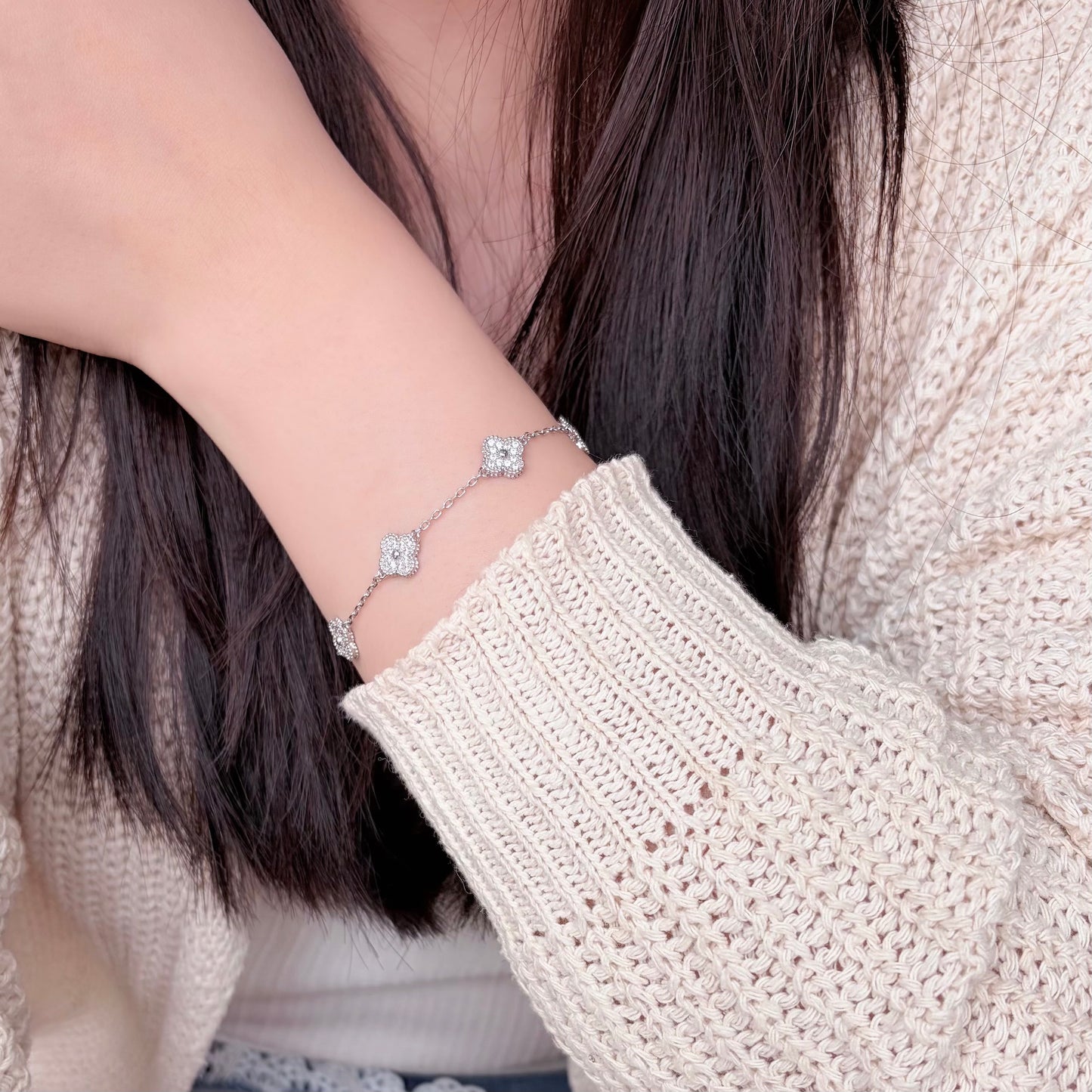 Hailey Clover Link Chain Bracelet