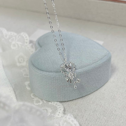 Ariana Magical Heart Key Zirconia Necklace
