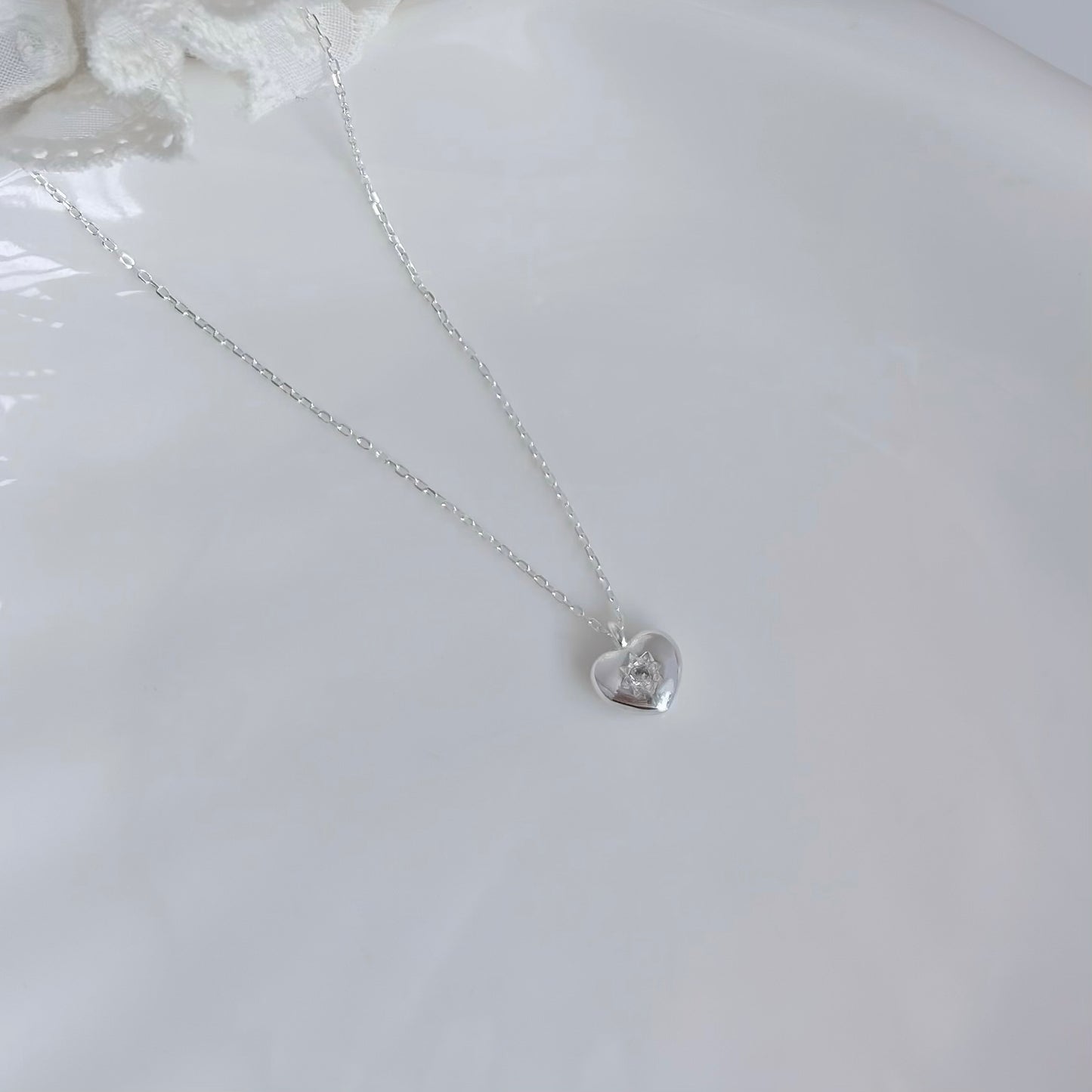 Doris Sparkling Heart Pendant Necklace