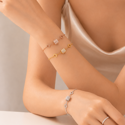 Julie Cubic Zirconia Barrel Bracelet (Rose Gold / Silver / Gold)