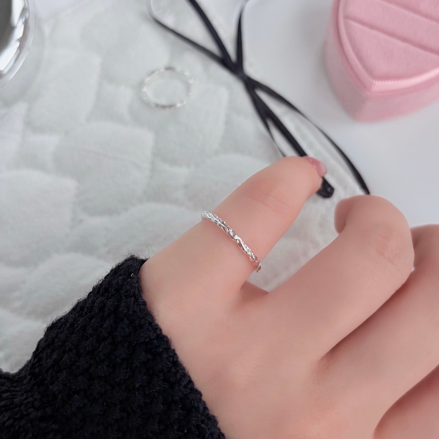 Hazelle Classic Plain Textured Ring
