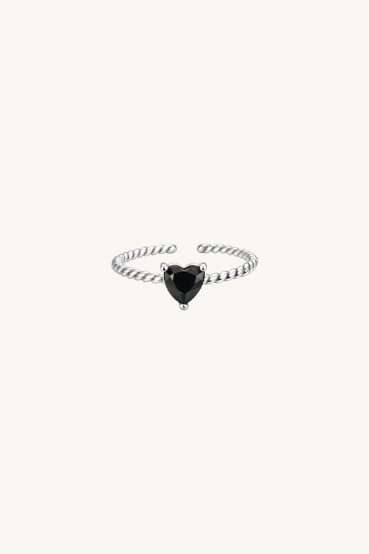 Grace Heart Zirconia Twisted Side Ring