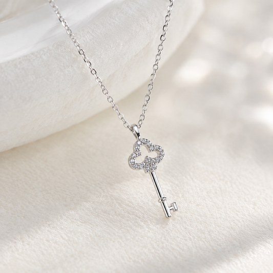Giselle Clover Key Pendant Necklace