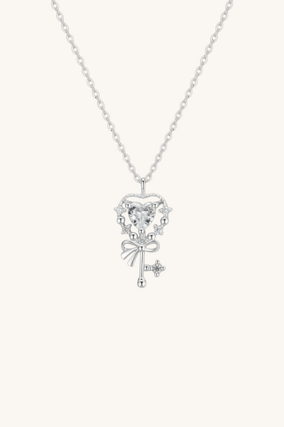 Ariana Magical Heart Key Zirconia Necklace