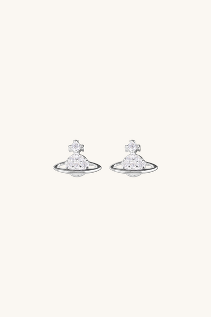 Jane Saturn Zirconia Stud Earrings