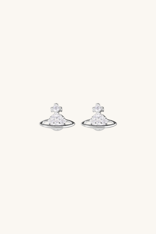 Jane Saturn Zirconia Stud Earrings