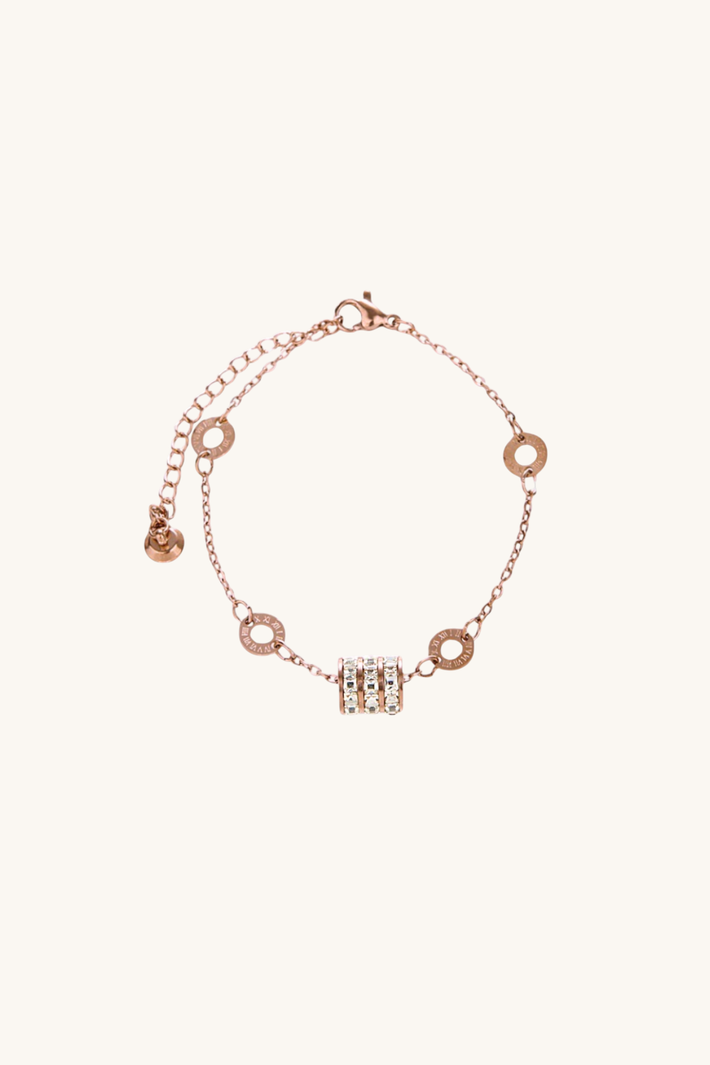 Julie Cubic Zirconia Barrel Bracelet (Rose Gold / Silver / Gold)