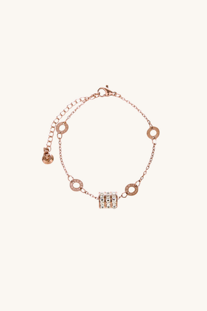Julie Cubic Zirconia Barrel Bracelet (Rose Gold / Silver / Gold)