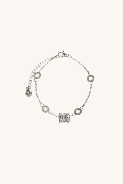 Julie Cubic Zirconia Barrel Bracelet (Rose Gold / Silver / Gold)