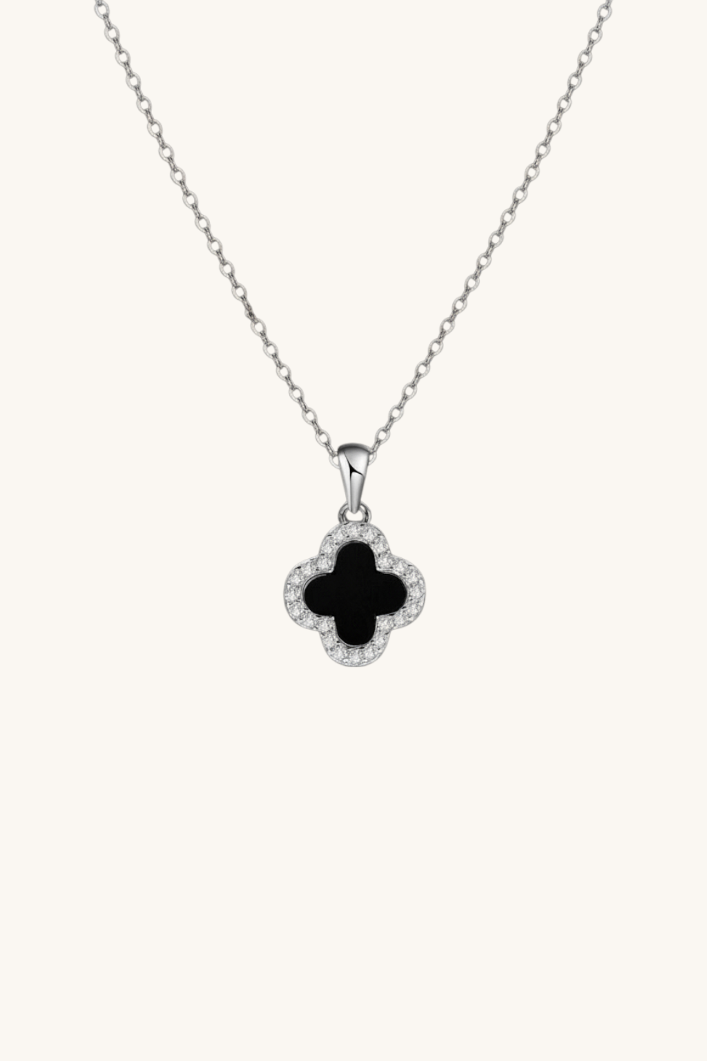 Karina Two Side Four Leaf Clover Reversible Pendant Necklace