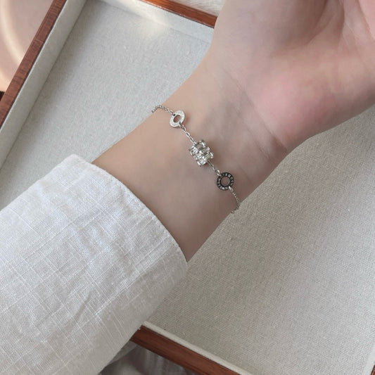 Julie Cubic Zirconia Barrel Bracelet (Rose Gold / Silver / Gold)