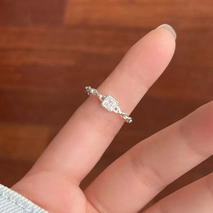 Alfie White Cube Rhinestone Adjustable Ring