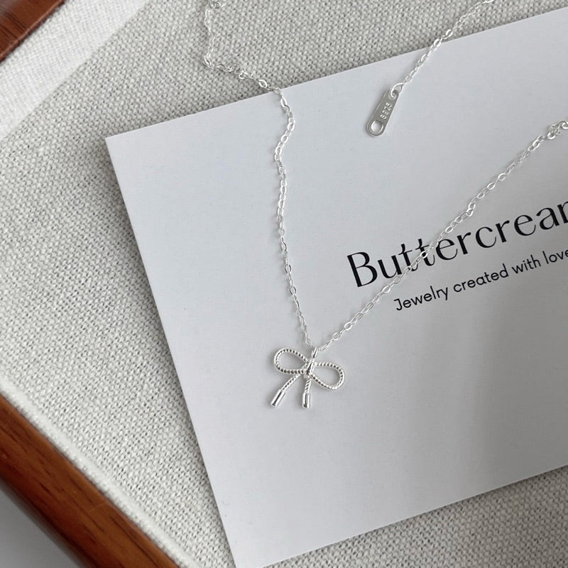 BUTTERCREAM Annies s925 Silver Ribbon Rope Necklace