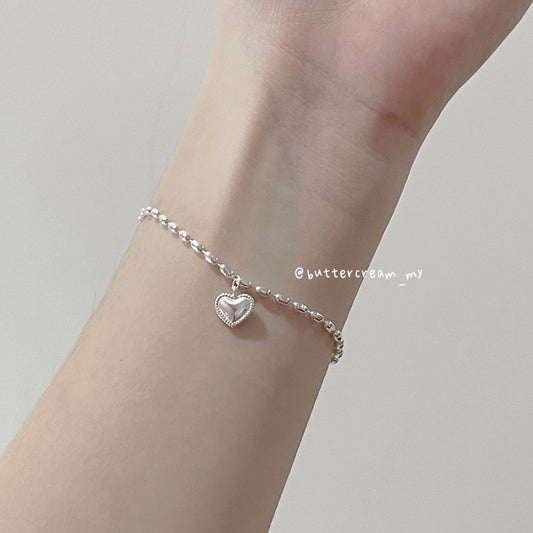 BUTTERCREAM Kate S925 Silver Heart Pendant Bracelet