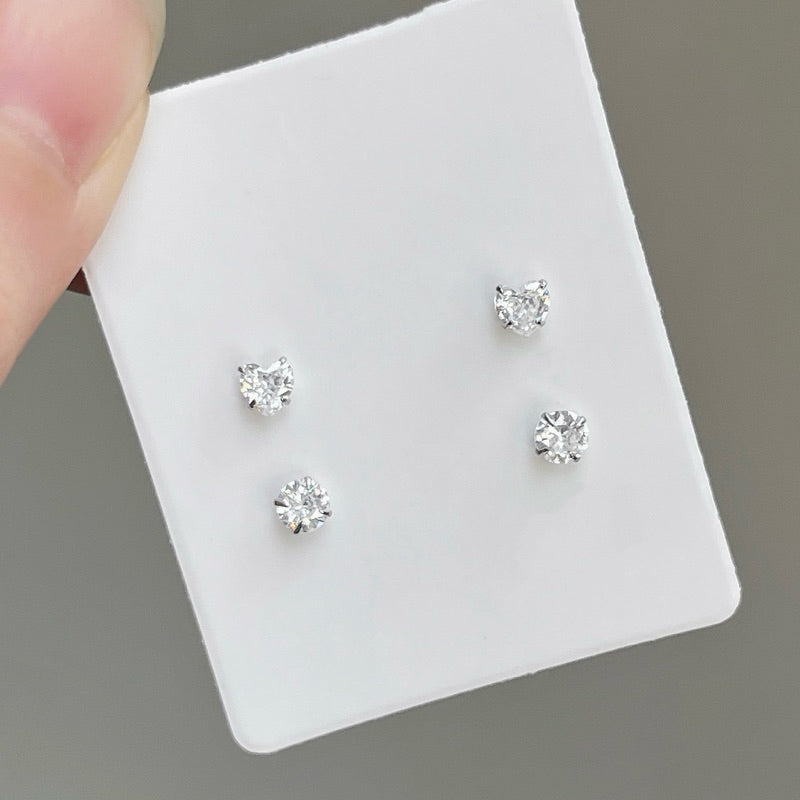 BUTTERCREAM Erica s925 Silver Mini 3mm White Zirconia Stud Earrings